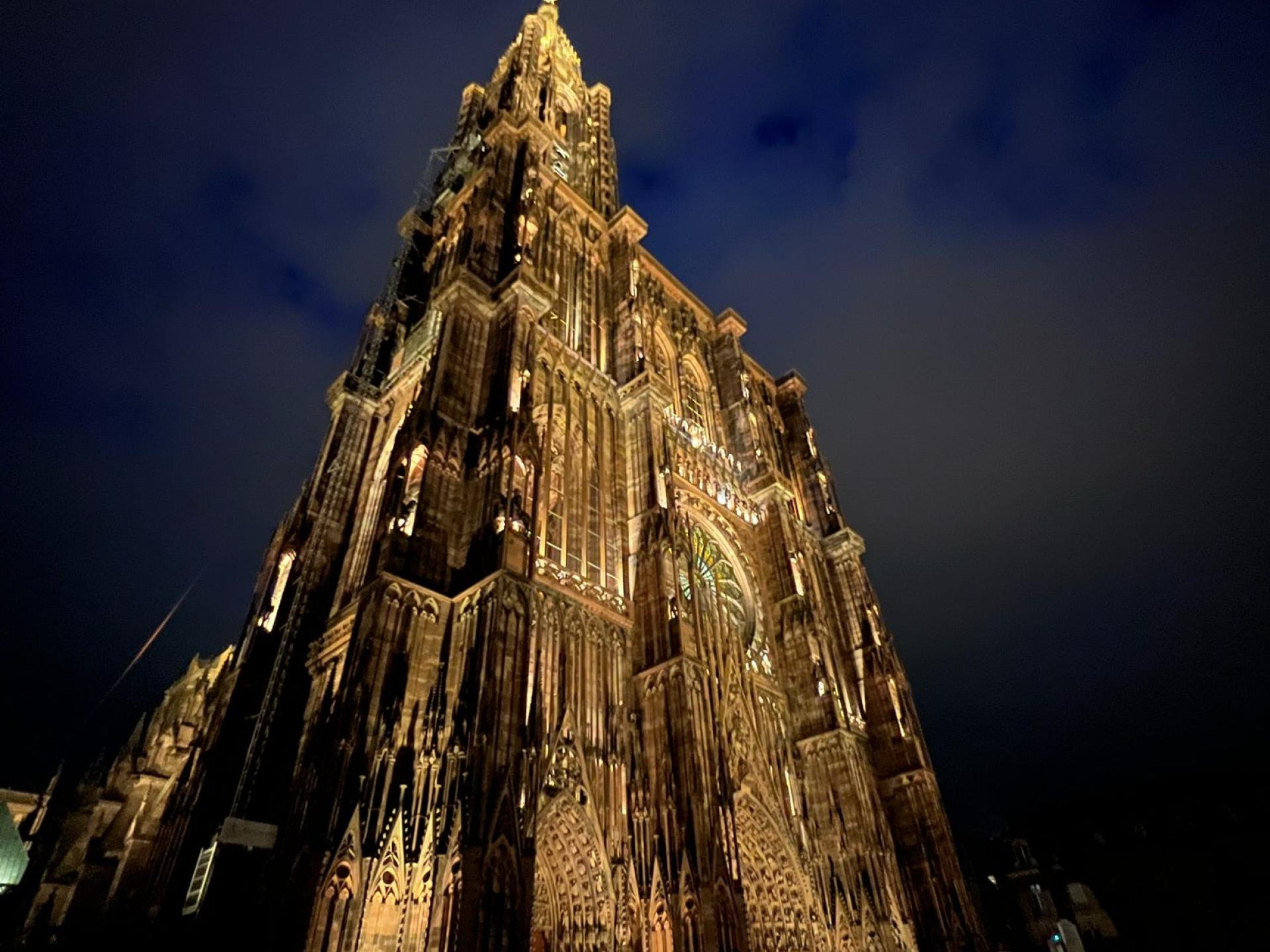 Straßburger Münster bei Nacht