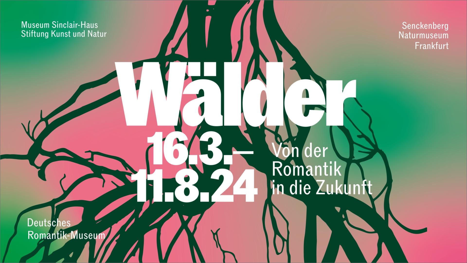 Cover mit graphischem Muster zur Ausstellung "Wälder".